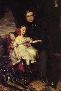 Franz Xaver Winterhalter, Portrait of the Prince de Wagram and his daughter Malcy Louise Caroline Frederique